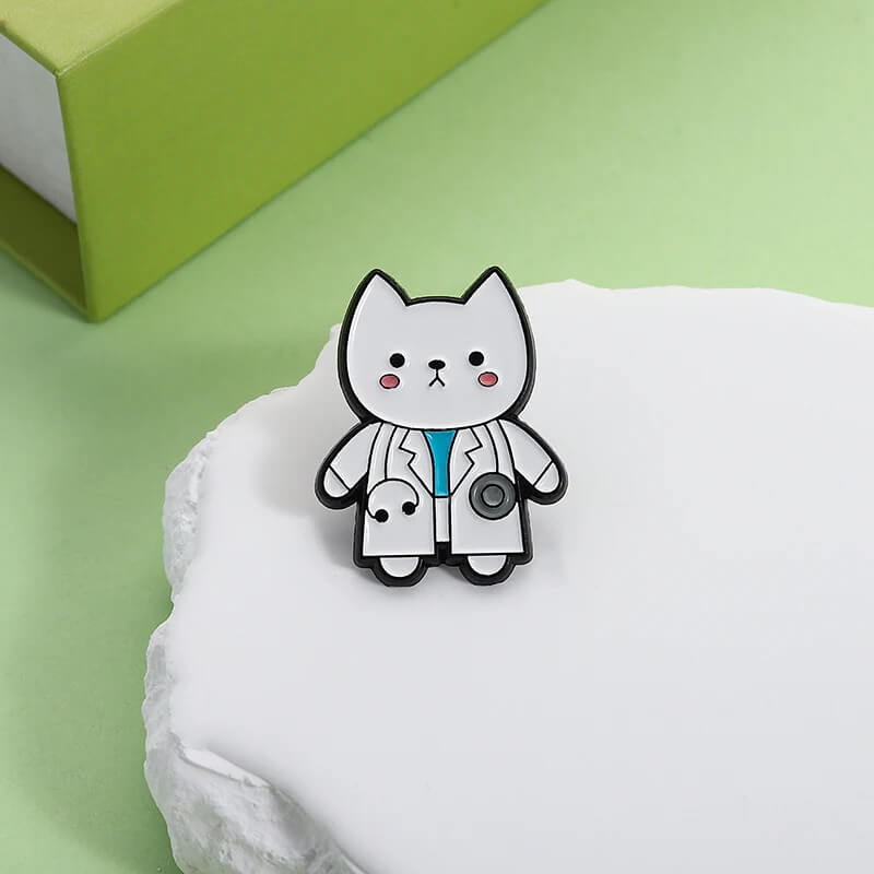 Doctor Cat lapel pin cute gift brooch for medical students
