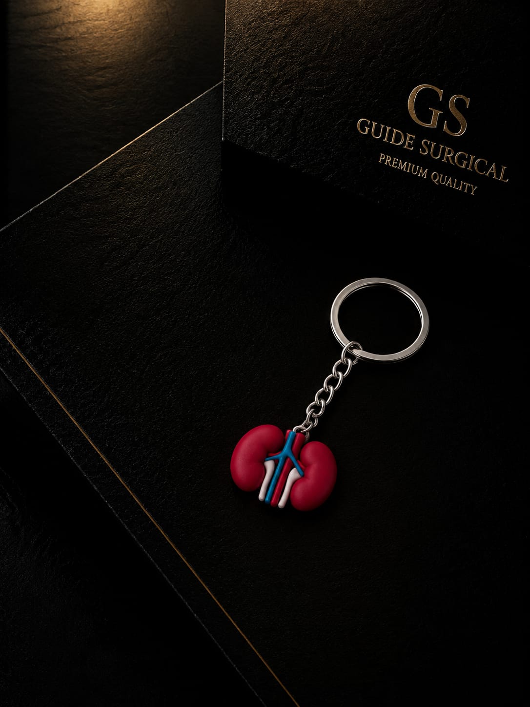 Keychain of 3D Anatomical Model of Kidney, made of silicon rubber