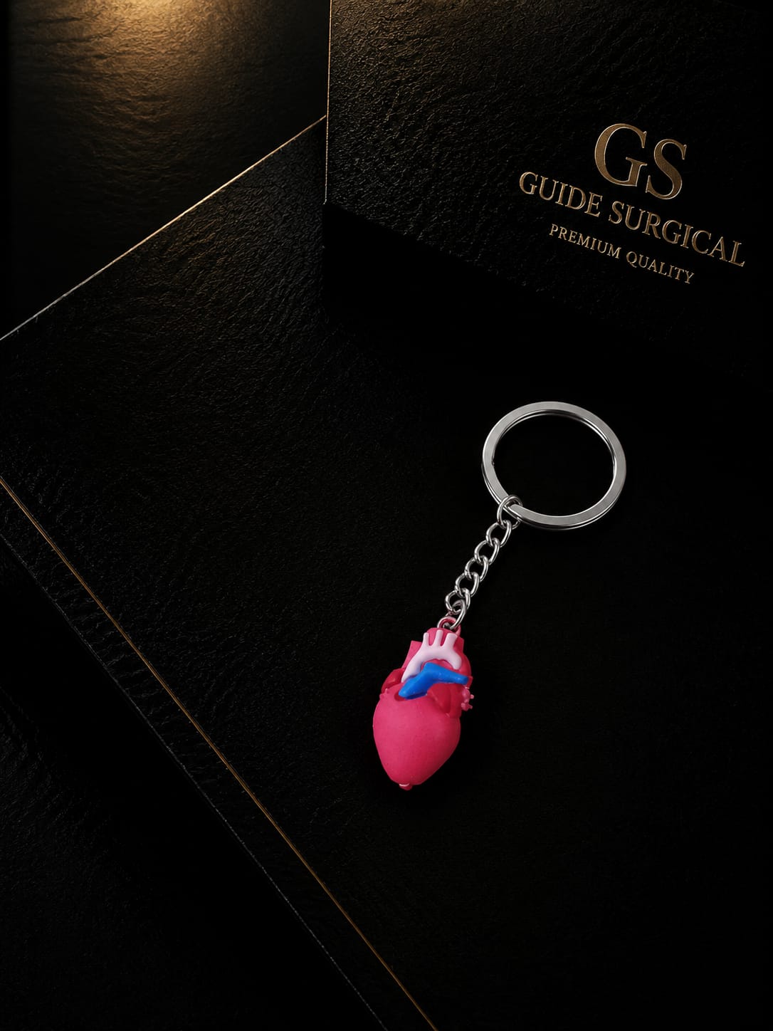 Keychain of 3D Anatomical Model of Heart, made of Scilcon rubber