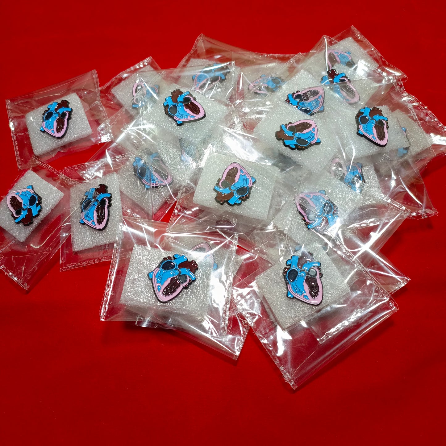 Lapel pins brooch of heart section view