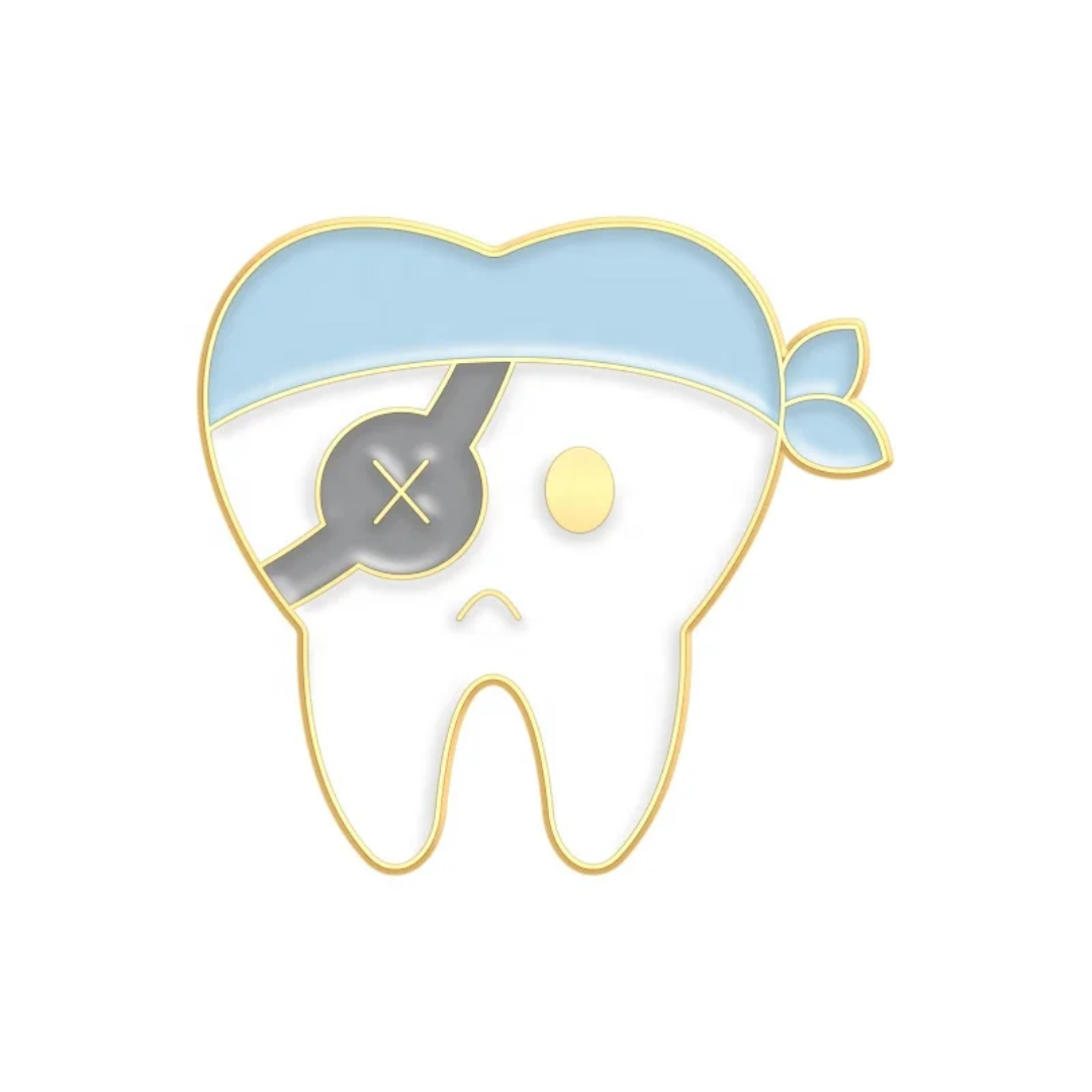 Lapel pin of funny tooth dentist gift