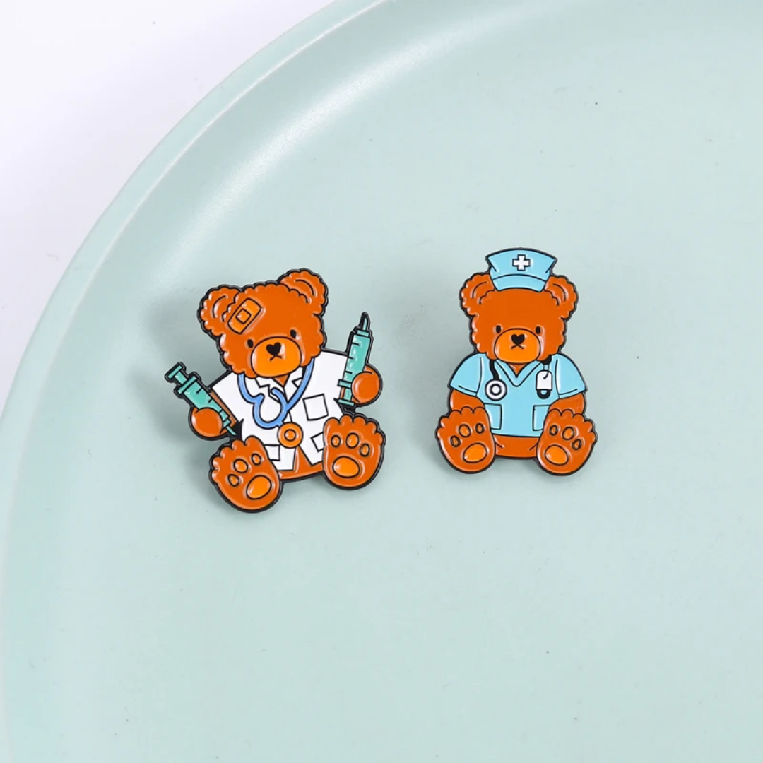 Medical Brooch Teddy Bear Doctor Nurse Lapel Pin Badge B