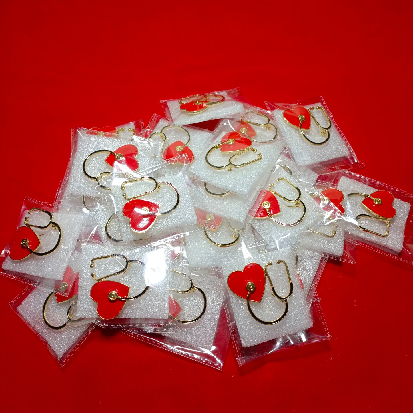 Lapel pins brooch of stethoscope with heart