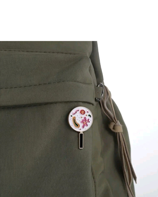 Magnified Microbes Enamel Lapel Pin Brooch Cute Magnifying Glass
