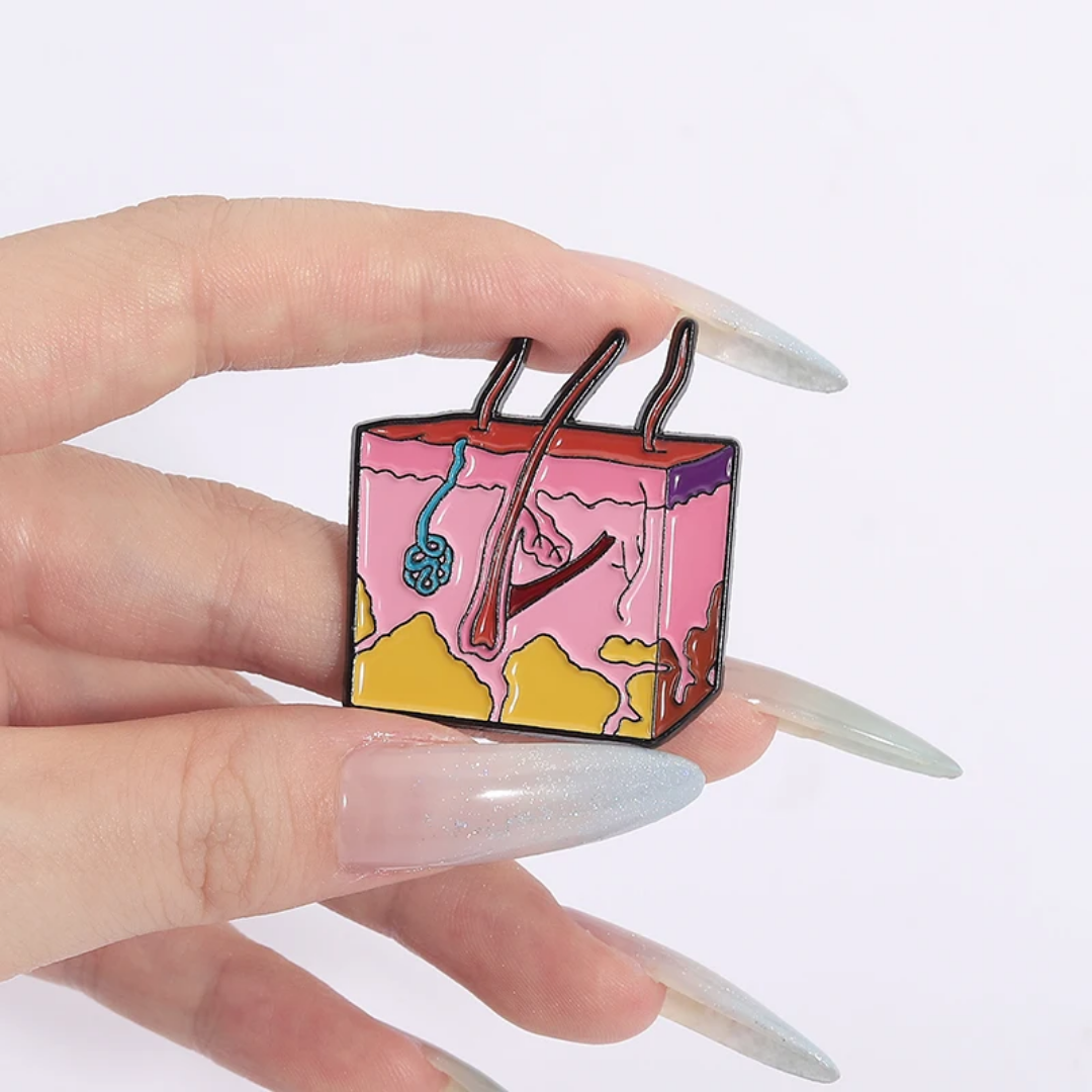 Dermatologist Lapel pin anatomy cellular badge brooch