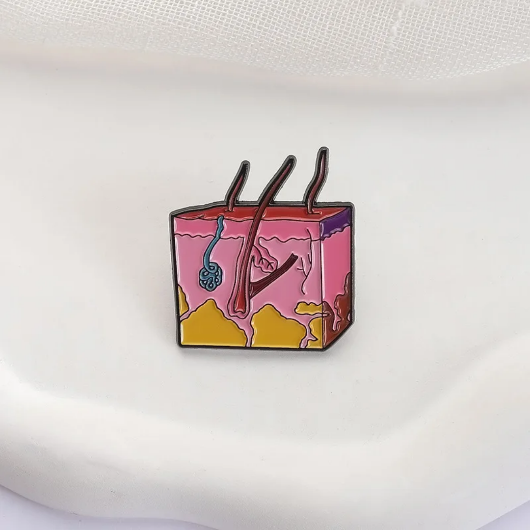 Dermatologist Lapel pin anatomy cellular badge brooch