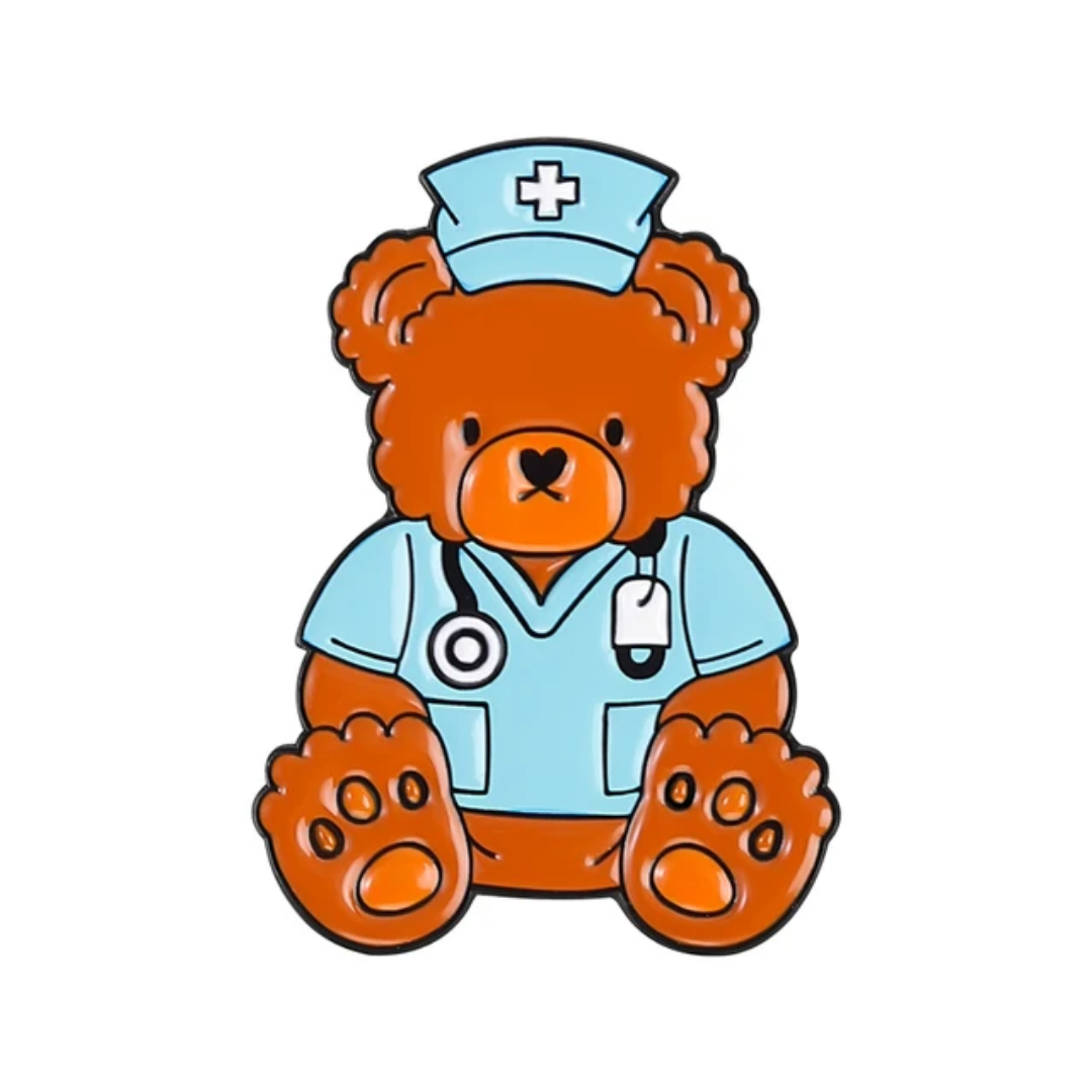 Medical Brooch Teddy Bear Doctor Nurse Lapel Pin Badge B
