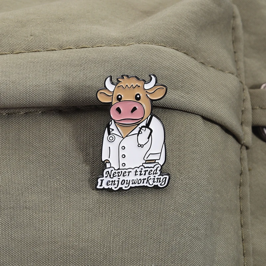 Lapel pin of Cow Doctor Gift for veterinary students