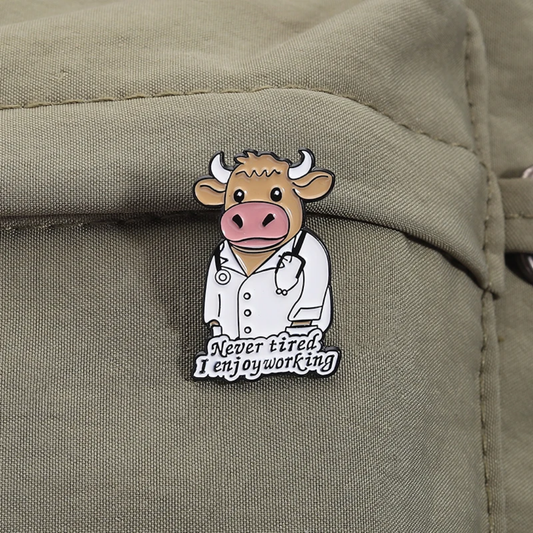 Lapel pin of Cow Doctor Gift for veterinary students