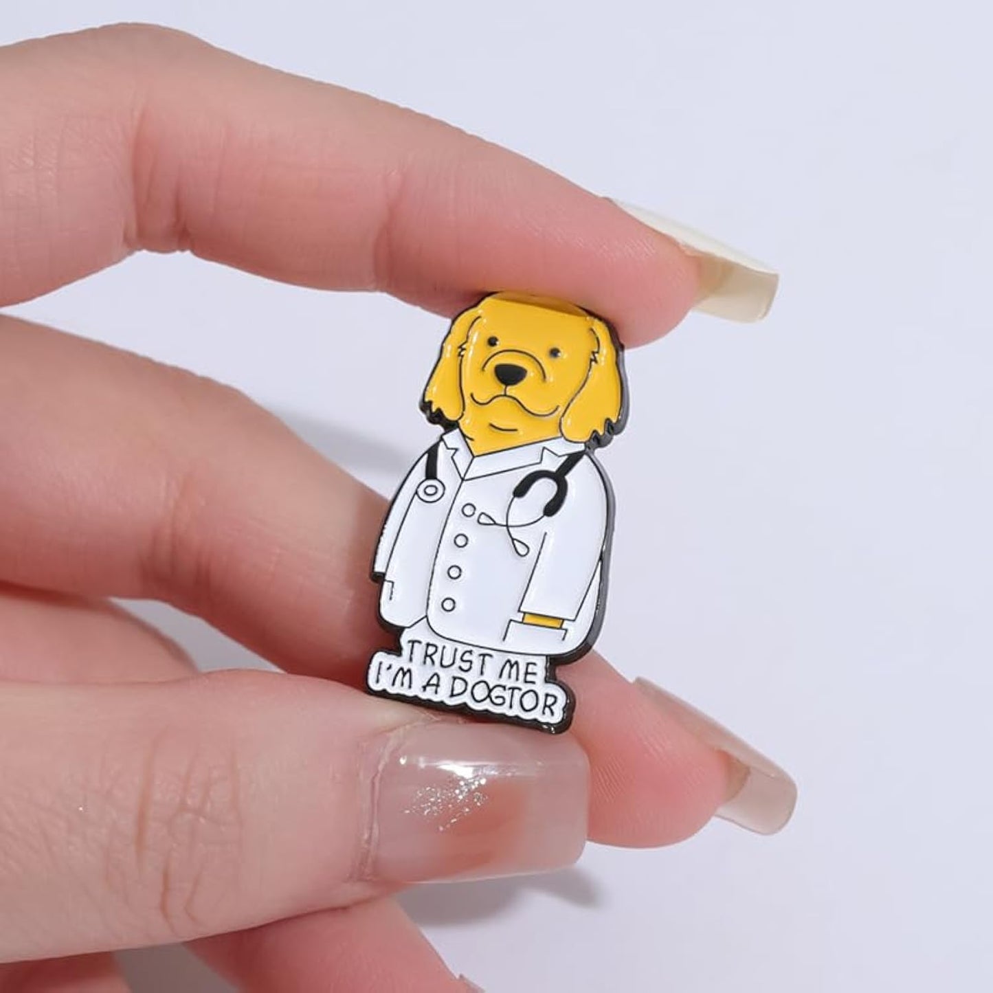 Lapel pin of animal dog doctor gift for veterinary students