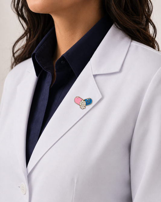 Lapel pin of Live Pill Pharma gift