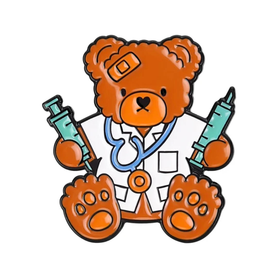 Medical Brooch Teddy Bear Doctor Nurse Lapel Pin Badge