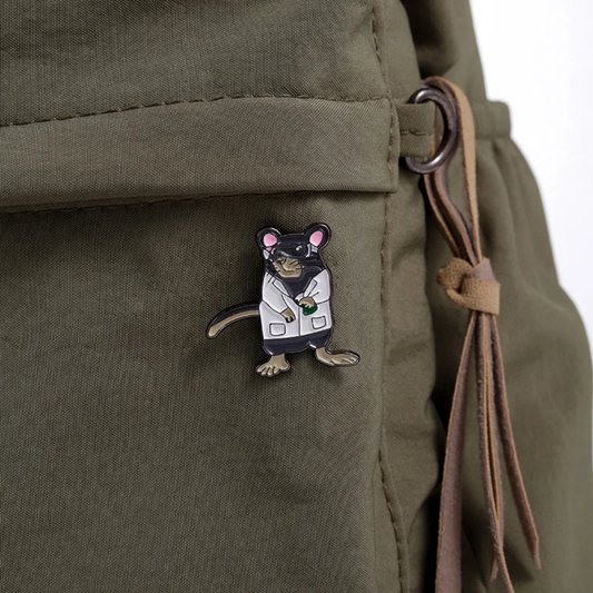 Lapel pin of Doctor Rat Cartoon