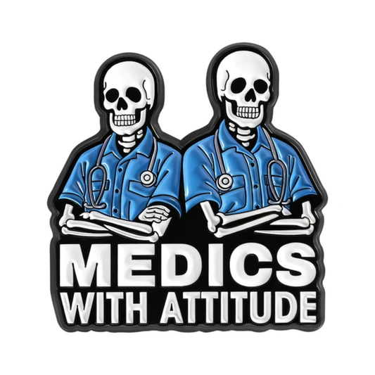 Medical skeleton doctor brooch enamel lapel pin