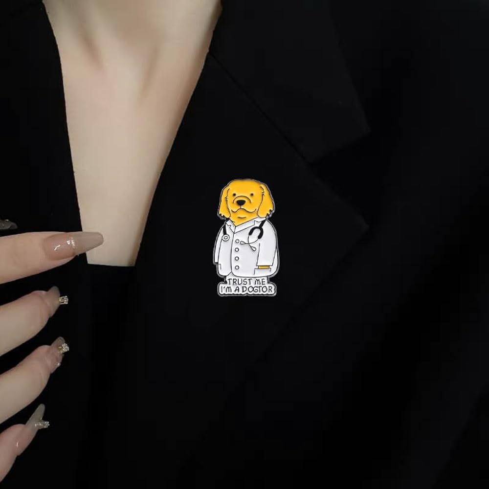 Lapel pin of animal dog doctor gift for veterinary students