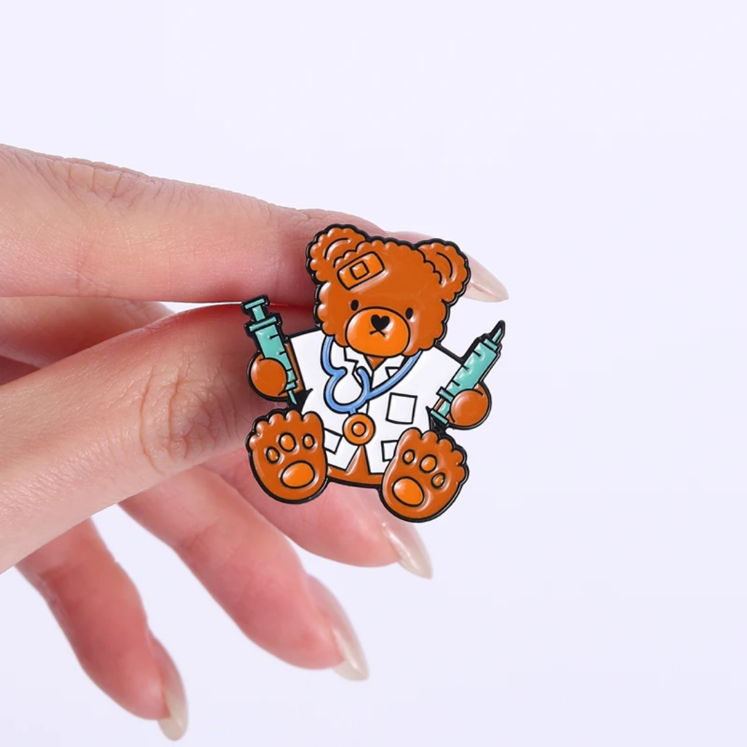 Medical Brooch Teddy Bear Doctor Nurse Lapel Pin Badge