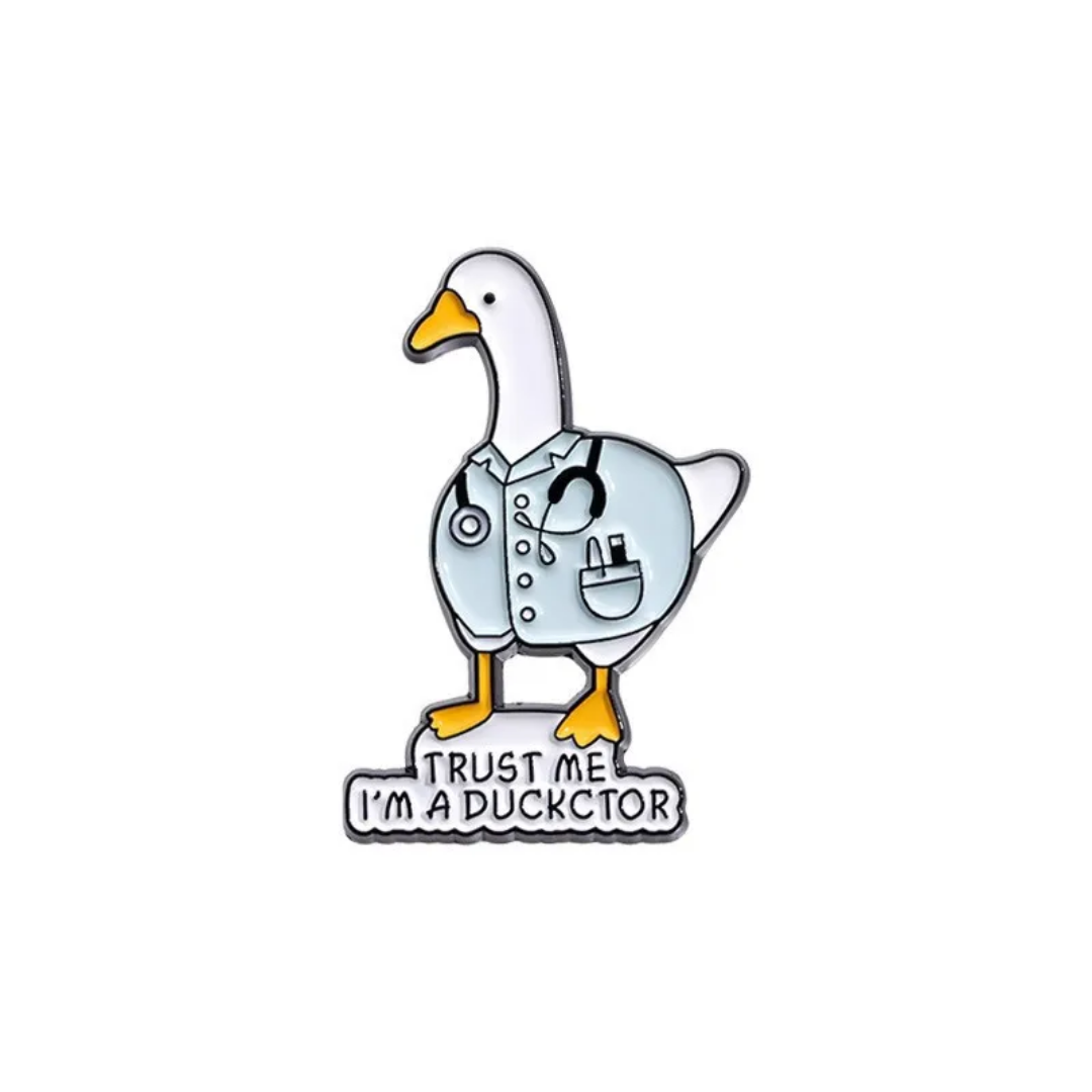 Funny animal doctor enamel lapel pin