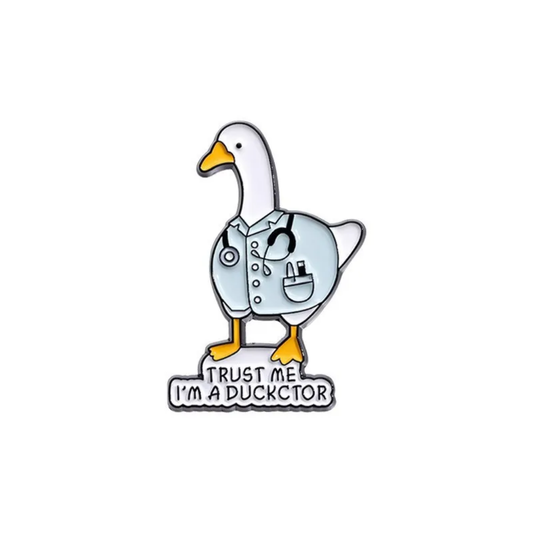 Funny animal doctor enamel lapel pin