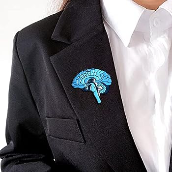 Anatomical brain brooch nostalgic blue enamel brooch lapel pin